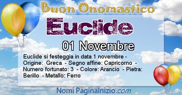 Euclide - Onomastico del nome Euclide