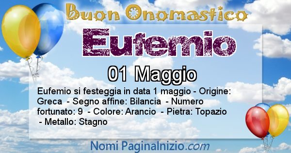 Eufemio - Onomastico del nome Eufemio