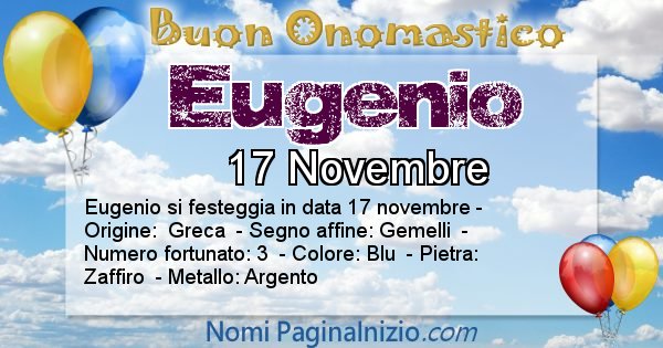 Eugenio - Onomastico del nome Eugenio