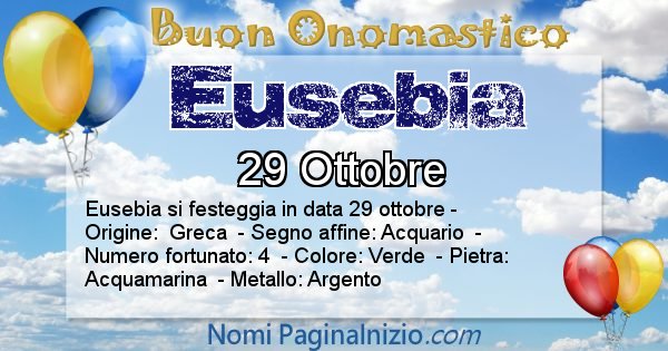 Eusebia - Onomastico del nome Eusebia