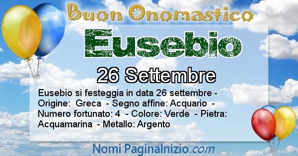 Eusebio - Onomastico del nome Eusebio