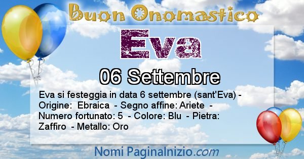 Eva - Onomastico del nome Eva