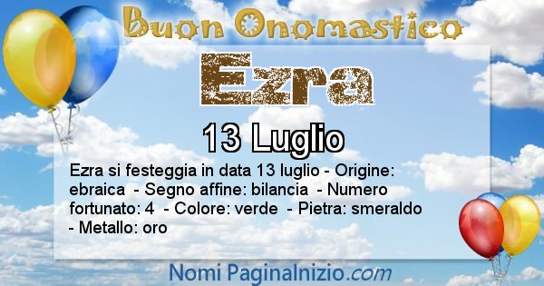 Ezra - Onomastico del nome Ezra