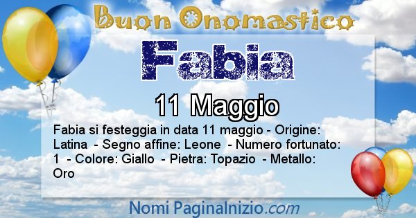 Fabia - Onomastico del nome Fabia