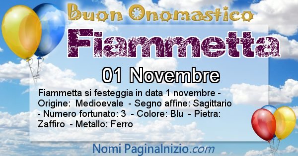 Fiammetta - Onomastico del nome Fiammetta