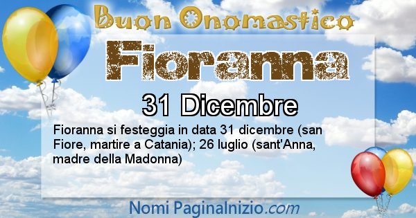 Fioranna - Onomastico del nome Fioranna