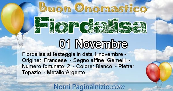 Fiordalisa - Onomastico del nome Fiordalisa