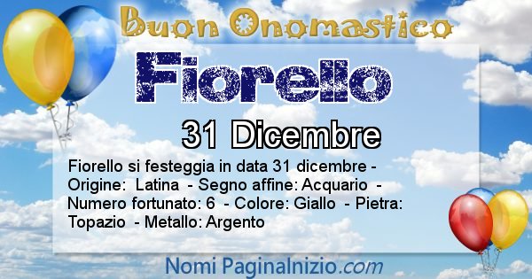 Fiorello - Onomastico del nome Fiorello