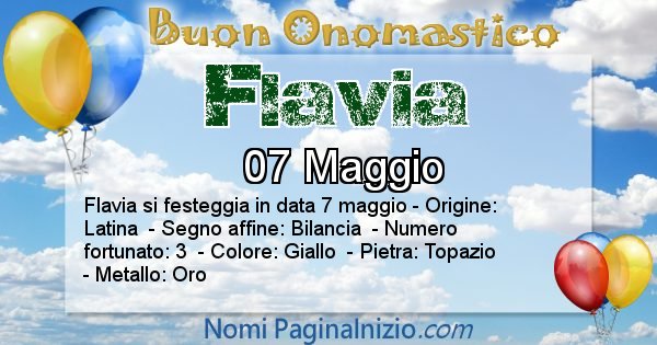 Flavia - Onomastico del nome Flavia