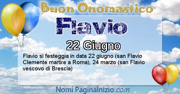 Flavio - Onomastico del nome Flavio