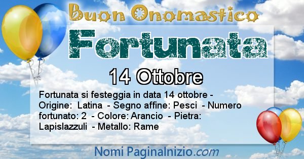 Fortunata - Onomastico del nome Fortunata