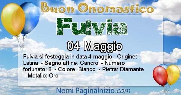 Fulvia - Onomastico del nome Fulvia