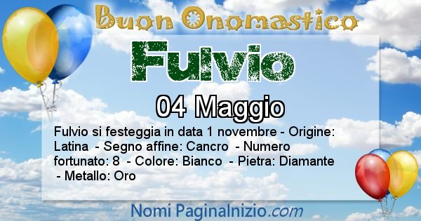 Fulvio - Onomastico del nome Fulvio