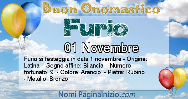 Furio - Onomastico del nome Furio