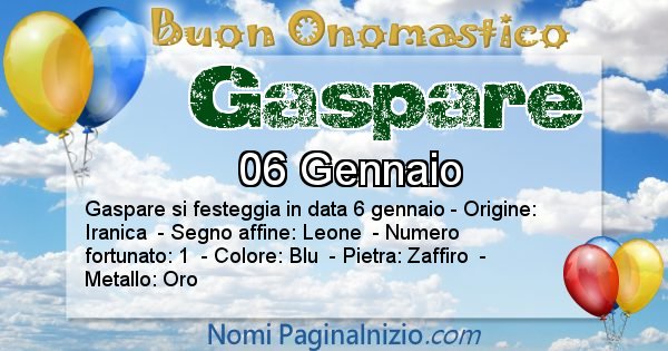 Gaspare - Onomastico del nome Gaspare