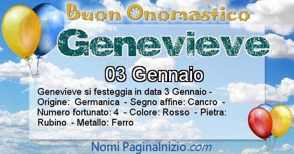 Genevieve - Onomastico del nome Genevieve