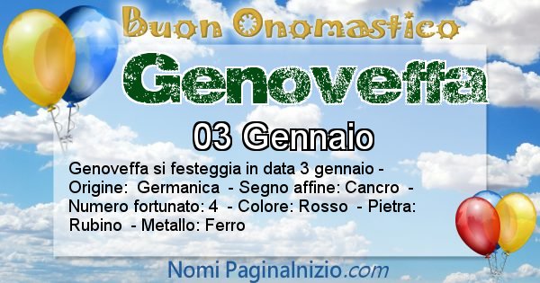 Genoveffa - Onomastico del nome Genoveffa