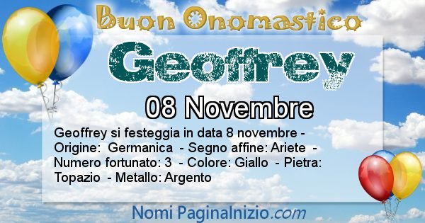 Geoffrey - Onomastico del nome Geoffrey