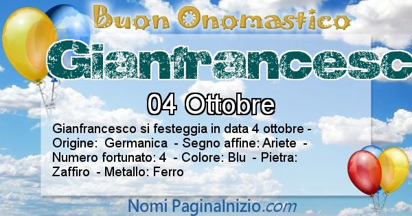 Gianfrancesco - Onomastico del nome Gianfrancesco