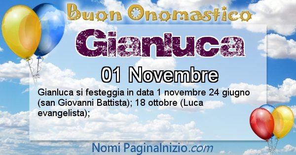 Gianluca - Onomastico del nome Gianluca