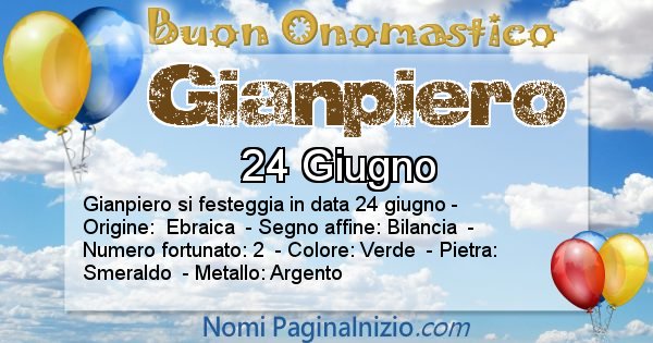 Gianpiero - Onomastico del nome Gianpiero