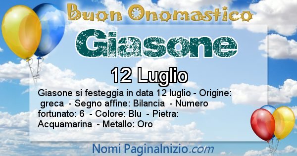 Giasone - Onomastico del nome Giasone