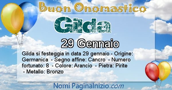 Gilda - Onomastico del nome Gilda