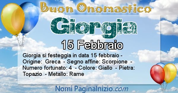 Giorgia - Onomastico del nome Giorgia