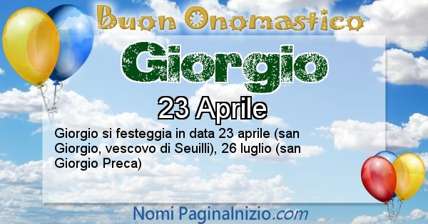 Giorgio - Onomastico del nome Giorgio