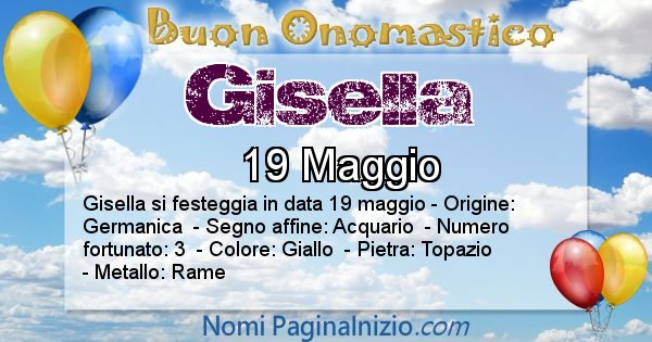 Gisella - Onomastico del nome Gisella