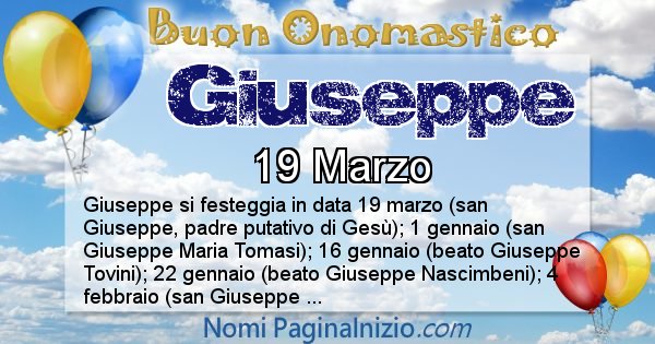 Giuseppe - Onomastico del nome Giuseppe