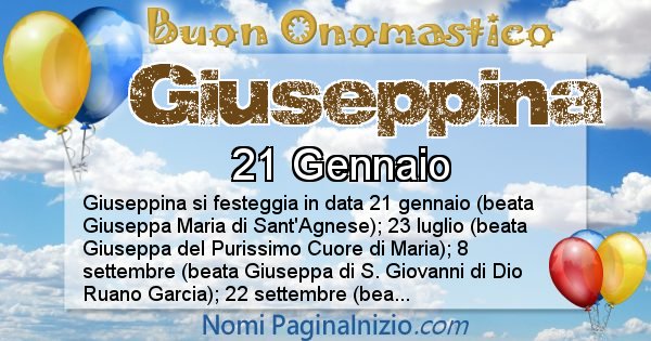 Giuseppina - Onomastico del nome Giuseppina