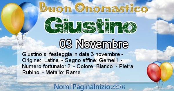 Giustino - Onomastico del nome Giustino