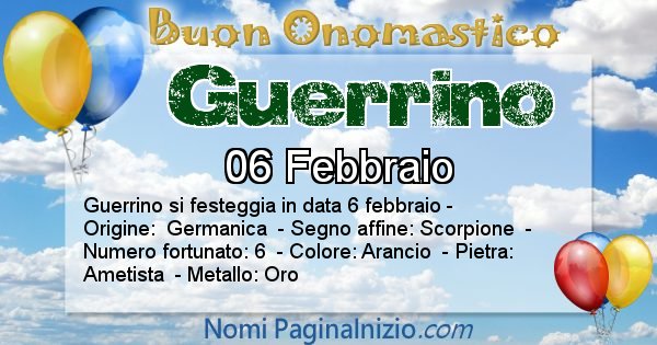 Guerrino - Onomastico del nome Guerrino