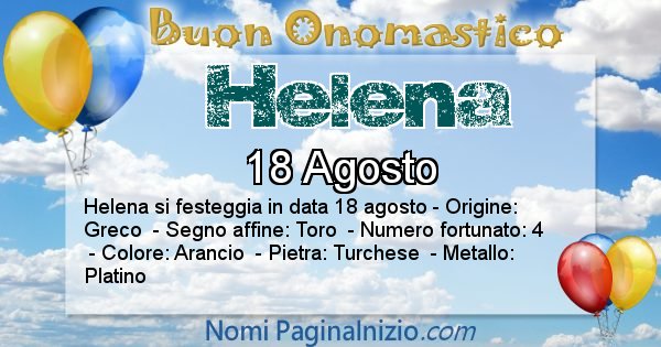 Helena - Onomastico del nome Helena