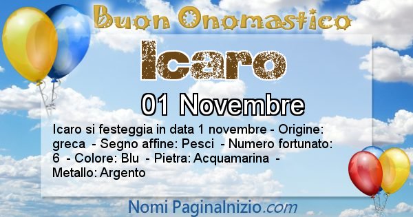 Icaro - Onomastico del nome Icaro