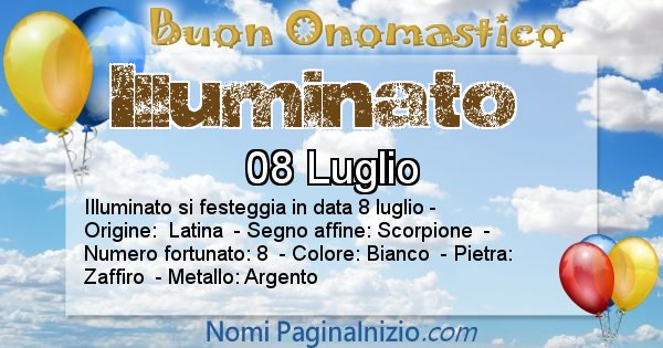 Illuminato - Onomastico del nome Illuminato