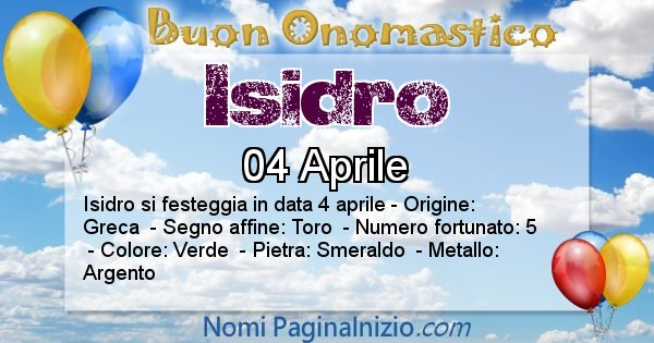 Isidro - Onomastico del nome Isidro