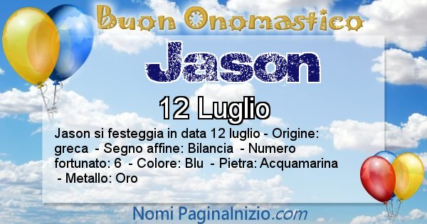 Jason - Onomastico del nome Jason