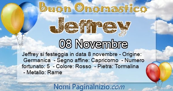 Jeffrey - Onomastico del nome Jeffrey