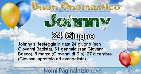 Johnny - Onomastico del nome Johnny