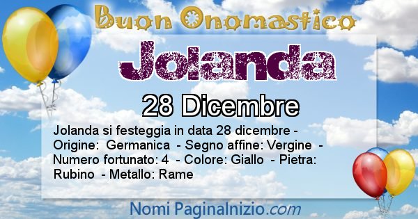 Jolanda - Onomastico del nome Jolanda