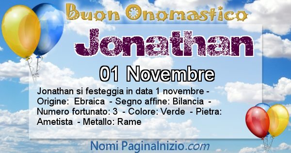 Jonathan - Onomastico del nome Jonathan