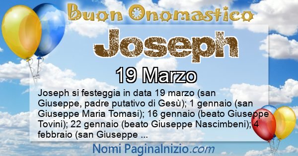 Joseph - Onomastico del nome Joseph