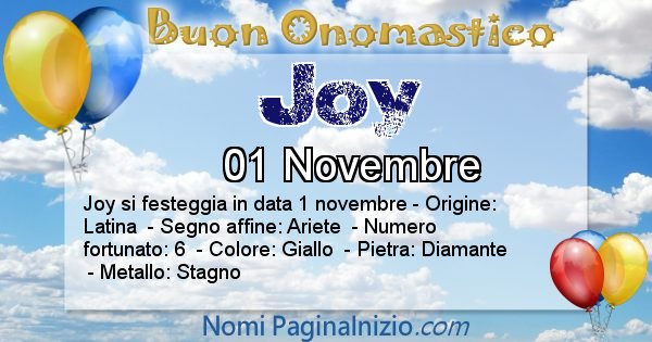 Joy - Onomastico del nome Joy