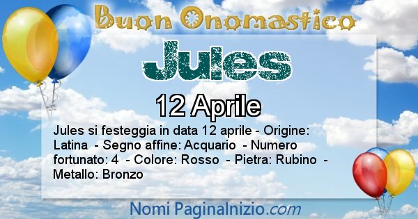 Jules - Onomastico del nome Jules