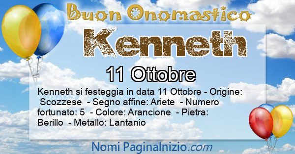 Kenneth - Onomastico del nome Kenneth