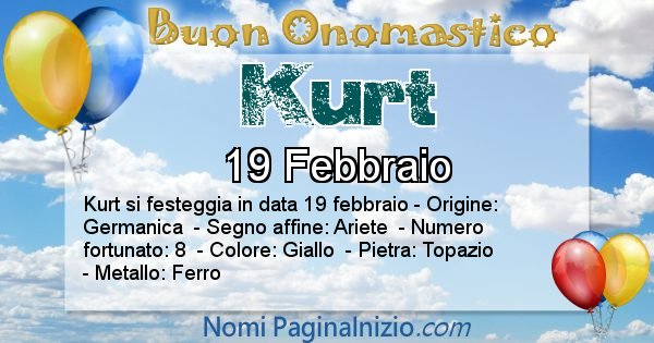 Kurt - Onomastico del nome Kurt