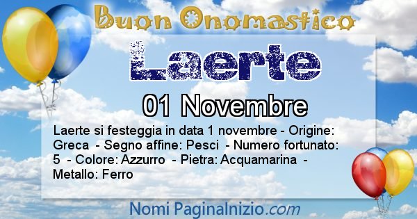 Laerte - Onomastico del nome Laerte