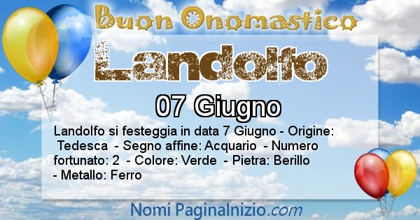 Landolfo - Onomastico del nome Landolfo